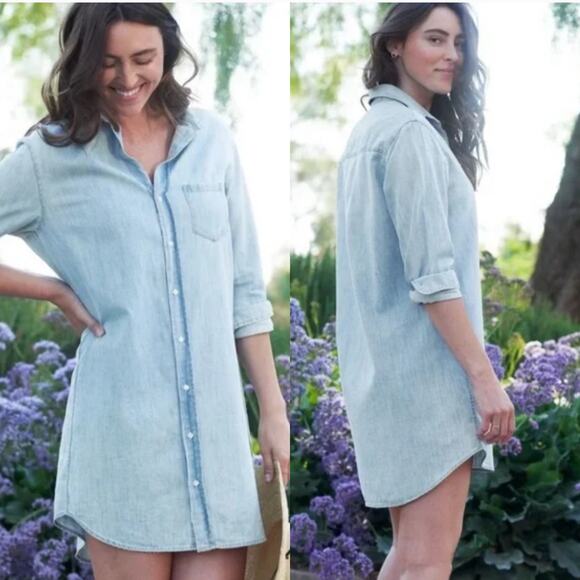Frank & Eileen Mary Classic Shirtdress Famous Denim Classic Blue Wash Size Small - Picture 11 of 16